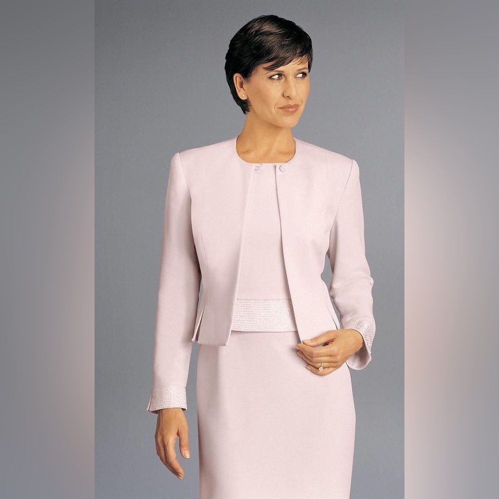 DAYMOR COUTURE Alexander Jewel Dress with Ornate Cuffed Jacket 702109 PinkSize 6